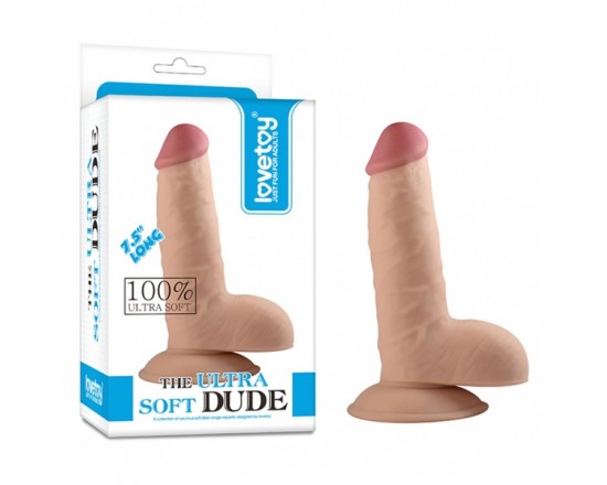 Lovetoys - 7,5'' Dildo med Pung og Sugekopp 1