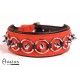 Avalon - CHERISHED - Collar med Spisse Nagler og Ringer - Rødt og Svart