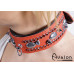 Avalon - QUEST - Collar med spisse nagler og strass - Rød og sort 1