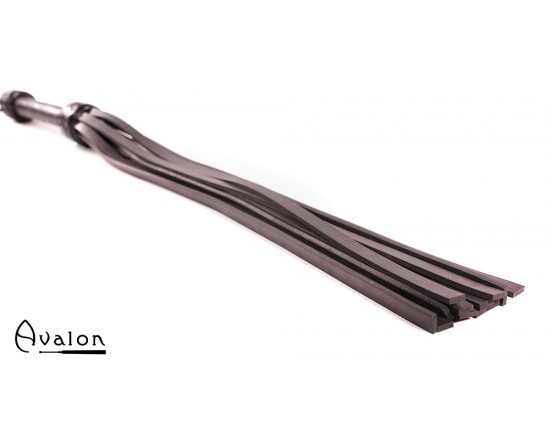 Avalon - LAMORAK - Massiv Flogger i Lær og Silikon - Sort 1