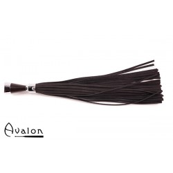 Avalon - MERLIN - Sort Lær Flogger med Kjegleformet Metallhåndtak