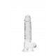 Realrock – Crystal Clear – Realistisk Dildo med Pung – Transparent - 17 cm