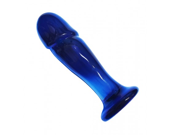 Erotisk - Blå Penisformet Glassplug 1