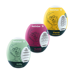 Satisfyer - Masturbator Eggs - Riffle, Bubble, Fierce - 3stk