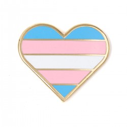 Pride pin - Trans Flag Heart Pin - 1stk