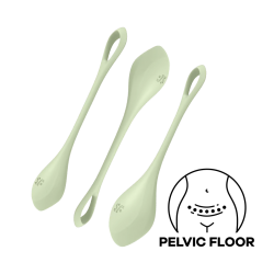 Satisfyer - Yoni Power 2 - Vaginakule Sett - Lys Grønn