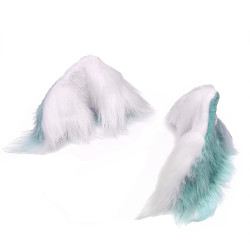 BQS - Ører - Blå og hvit 