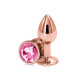 BQS - Rosegull Buttplugg med rosa krystall - Medium