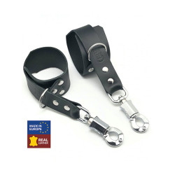 Red Leather - Lær Suspension Cuffs med Antipanikklås