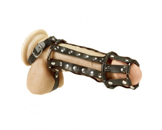 Rimba - Penis tube i lær med nagler 1