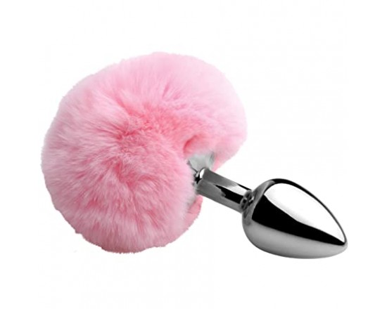 BQS - Rosa kaninhale buttplug i metall 1