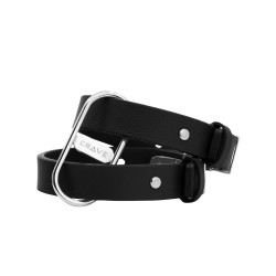 Crave - ICON cuff - Armbånd og cuffs i lær - Sort og sølv 