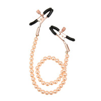 BQS - Enkle justerbare brystklyper med perler - Rosegull