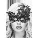 Ouch! Black & White - Royal maskerademaske med Blonder - Sort 1