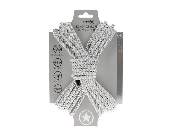 Ouch! Bondagetau - 10 meter - 6mm - Sølv 1