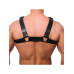 Red Leather - Bulldog Harness i sort lær med sorte detaljer - L/XL 1