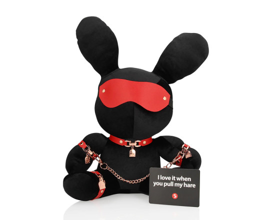 S-line - Bondage Rabbit Bamse - Large - Sort og Rød 1
